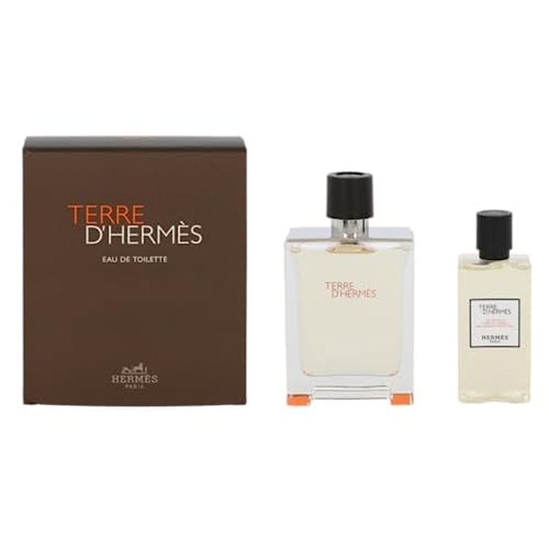 Hermes Terre D'hermes 2-Piece Gift Set for Men, (3.4 Oz Eau De Toilette Spray + 2.7 Oz Hair & Body Shower Gel)