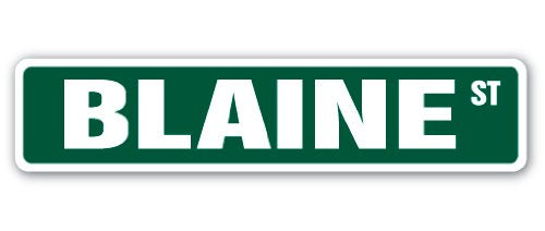 Blaine Street Sign Childrens Name Room Sign | Indoor/Outdoor | 18" Wide