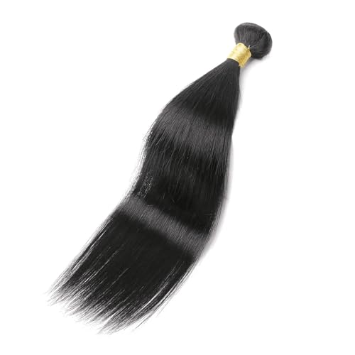 One Bundle Straight Human Hair 100g/Pack 20 Inch 12A Unprocessed Black Double Weft Quick Wave Extensions for Women