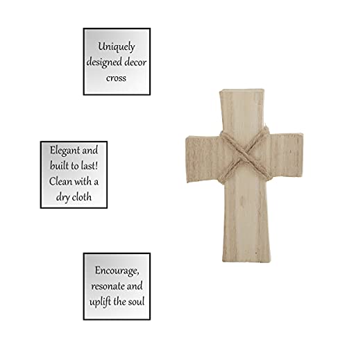 Creative Brands Faithworks - Hand-Carved Paulownia Wood Standing Cross, Small, Natural Finish