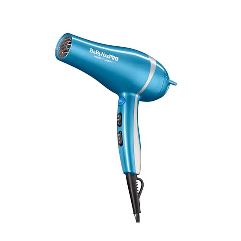 Nano Titanium 2000-Watt Blow Dryer with Concentrator Nozzle, Professional Grade Ionic Corded Styling Tool for Hair