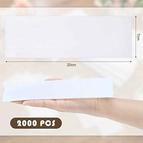 2000 Pcs 3'' x 8'' Non Woven Wax Strips for Hair Removal, Large Body and Facial Wax Strips Epilating Cloth for Leg Beauty Women Men Arms, White