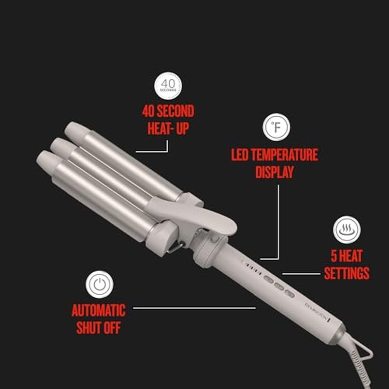 Remington Trendology 5-in-1 Multi-Styler Curling Wand Set with Ceramic Round Brush and 4 Interchangeable Ceramic Curling Wands (0.5¡°-1.25¡±)