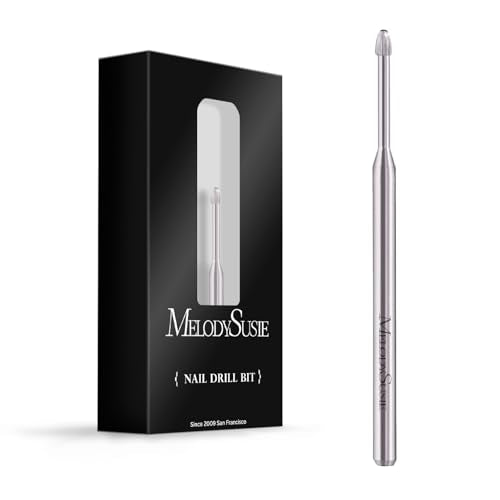 MelodySusie Cuticle Clean Nail Drill Bit 3/32'', Professional Safety Carbide Under Nail Cleaner Nail Bit for Cuticle Dead Skin Nail Prepare, Two Way Rotate, Manicure Nail Salon Supply(Silver, Fine)