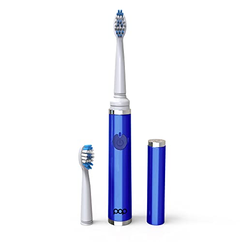 Pop Sonic Ultimate Pro Rechargeable Toothbrush (Navy) - 40,000 Strokes/Min, Dupont Nylon Bristles, Quadrant Pacer & Timer for Teens & Adults