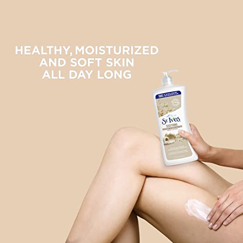 St. Ives Soothing Hand & Body Lotion for Women with Pump, Daily Moisturizer Oatmeal and Shea Butter for Dry Skin, Made with 100% Natural Moisturizers, 21 fl oz, 4 Pack