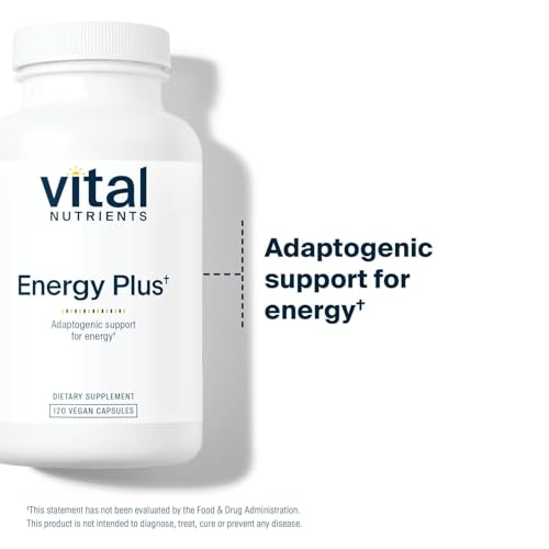 Vital Nutrients Energy Plus | Nonstimulatory Herbal Energy Support | Promotes Mental & Physical Stamina | Adaptogenic Support for Stress | Gluten, Dairy, Soy Free | Non-GMO | 120 Capsules