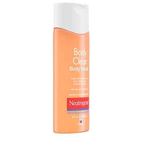 Neutrogena Body Clear Oil Free Acne Body Scrub with Salicylic Acid, Exfoliating Body Wash for Back, Chest, and Shoulders, 8.5 fl. oz (Pack of 2)