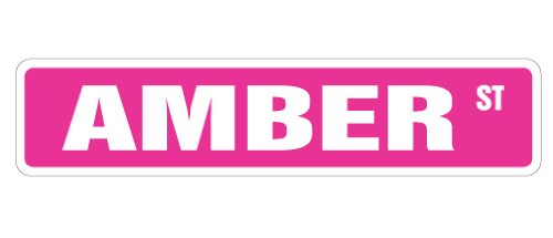 Amber Street Sign Childrens Name Room Sign | Indoor/Outdoor | 18" Wide