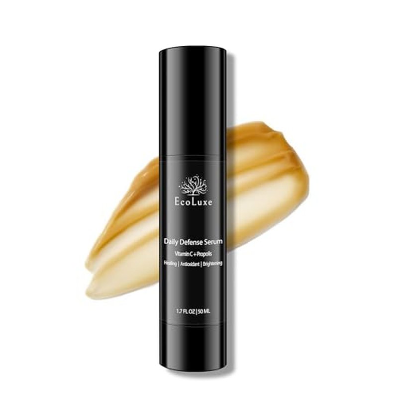 Vitamin C & Propolis Serum ? Daily Defense Brightening & Hydrating Antioxidant Face Serum for Sensitive Skin & Even Tone