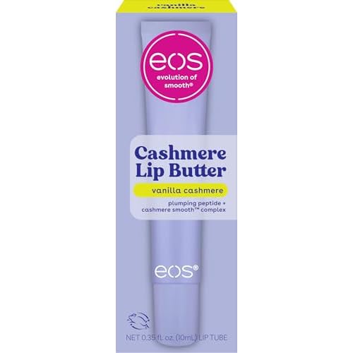 eos Cashmere Lip Butter, Vanilla Cashmere, eos Lip Butter with Plumping Peptides For Smooth Lips, 0.35 fl oz