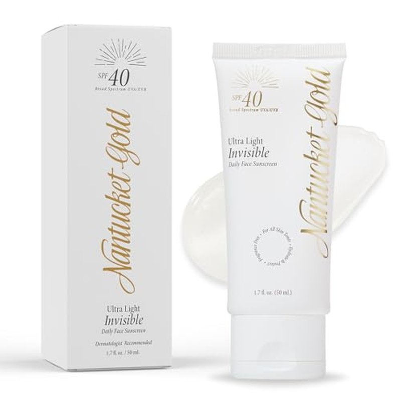 100% Invisible Daily Face Moisturizer with SPF 40 + Hyaluronic Acid + Vitamin C, Weightless, Scentless, Primer - For All Skin Skin Tones - 1.7 fl oz