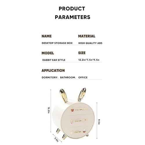 Makeup Organizer and Storage for Perfumes Cosmetics Jewelry,Box for Countertop, skincare Cabinet Storage Bins 3 draws Stackable Vanity Organizer for Dresser and Bathroom Countertop(Golden Ear)