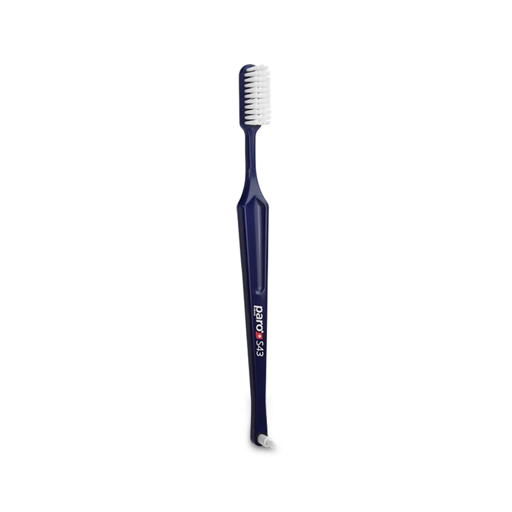 Paro S43 Toothbrush | Compact Brush Head with Soft Bristles | Exchangeable Inter Space F | 4 Rows, 43 Tufts | 6 Pack