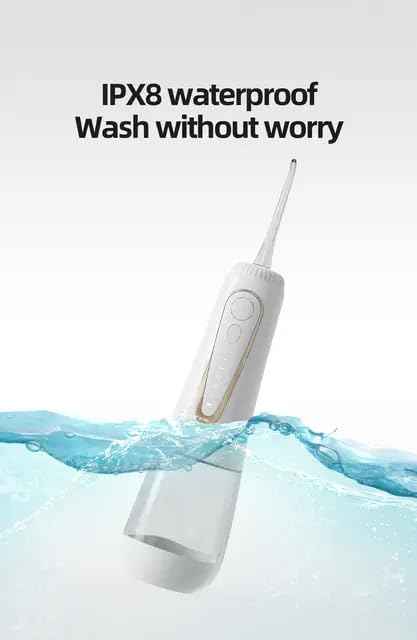 Water Dental Flosser Pick For Teeth: 4 Modes Cordless Portable 300Ml Larger Tank Water Teeth Cleaner IPX7 Waterproof Flossing,Portable Rechargeable Oral Irrigator with Adjustable