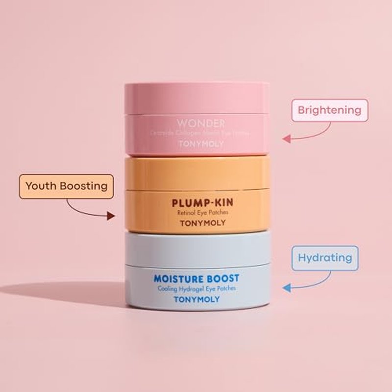 TONYMOLY Hydrogel Eye Patches, Refreshing & Hydrating Eye Patches for Tired Under Eyes, Restores Skin Barrier & Reduces Dark Circles, Plump & Smooth Under Eyes