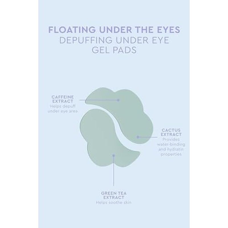 florence by mills Floating Under the Eyes Depuffing Gel Pads | Re-Energize Tired Under Eyes | Hydrating | Vegan & Cruelty-Free - 30 Pairs/60 count