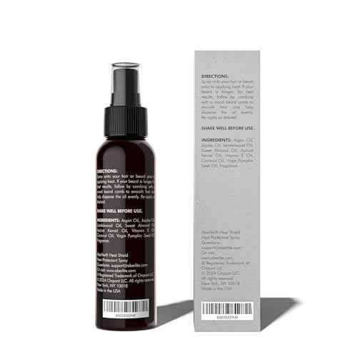 Aberlite Heat Shield Heat Protectant Spray, 4oz - Argan Oil Scent, Moisturizes, Softens and Protects Hair from Heat Damage, Made with 100% Natural Ingredients, Ideal for Men and Women
