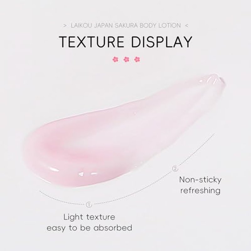 Glossy Body Lotion Firming Moisturizer for Dry Skin, JAPAN SAKURA Full Body Skin Care Pump with Niacinamide & Vitamin C Nourish Skin, Non- Sticky Refreshing, Quickly Absorbed (200ml)