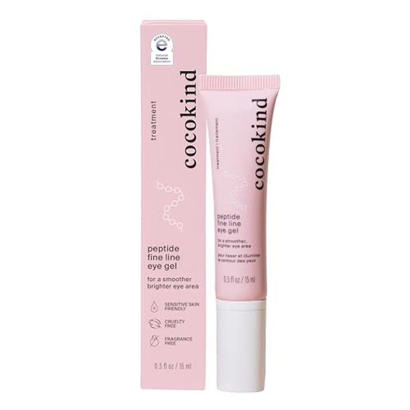 Cocokind Peptide Eye Gel, Lightweight and Hydrating Fine Line Treatment to Reduce Wrinkles, Made for Sensitive Skin, Fragrance Free, Cruelty Free, Vegan, .5oz