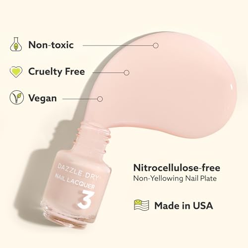 Dazzle Dry Mini Kit 4 Step System - Prima Ballerina, a sheer and milky delicate pink that makes a beautiful French base. (5 Piece Kit / 5 Manicures)