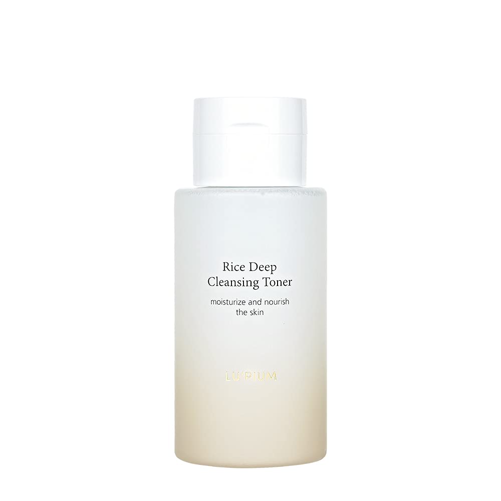 LU'PIUM Rice Deep Cleansing Toner – 81% Rice Cleansing Water for Pore Purifying, Hyaluronic Acid, Makeup Remover, Hydrated Finish, Korean Skincare (300ml, 10.14 fl.oz.)