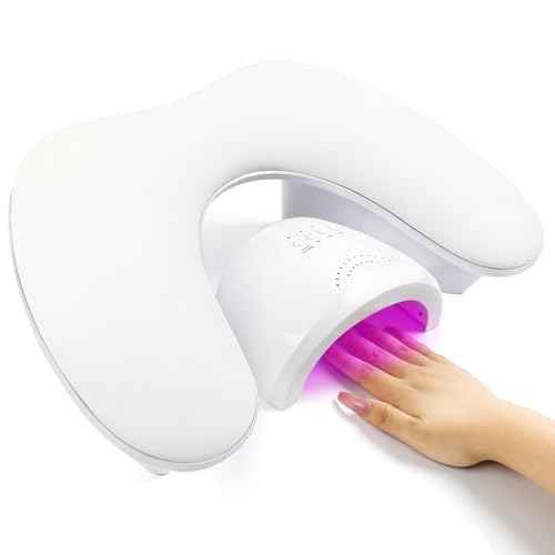 Arm Rest for Nails Tech, U Shaped Soft PU Leather Nail Arm Rest,Ergonomic Slope Angle Hand Rest for Nails Tech,Professional Salon Manicure Arm Rest Cushion (White)