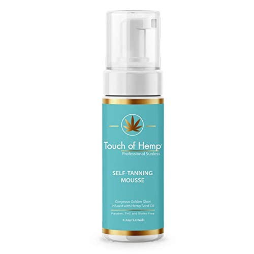 Touch of Hemp Self-Tanning Mousse - Streak-Free Foam for Instant Golden Tan | Quick-Drying Professional Formula
