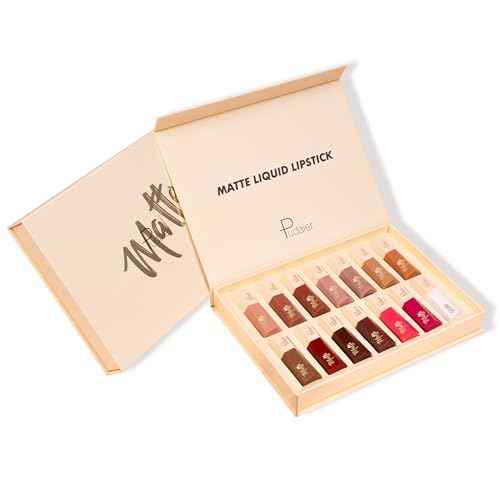 ZUK Pudaier 14Pcs Velvet Matte Lip Gloss Set, Long Lasting Non Stick Liquid Lipstick for Women Girls High Pigmented Lip Makeup Kit Mother's Day Gifts