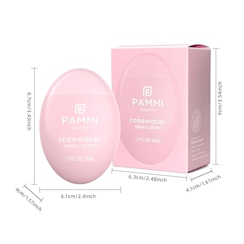 PAMMI Rose Water Lotion for Women & Men 50ml / 1.7oz ? Hydrating Hand & Body Moisturizer for Dry Skin, Mini Travel Size Lotion, Body Care, Travel Lotions for Soft, Smooth Skin - 2 Pack