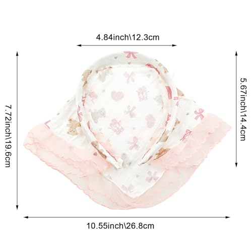 3 Pack Floral Lace Headband for Women, Non-Slip Hair Soft Head Coverings Boho Triangle Bandana Turban for Hair Styling