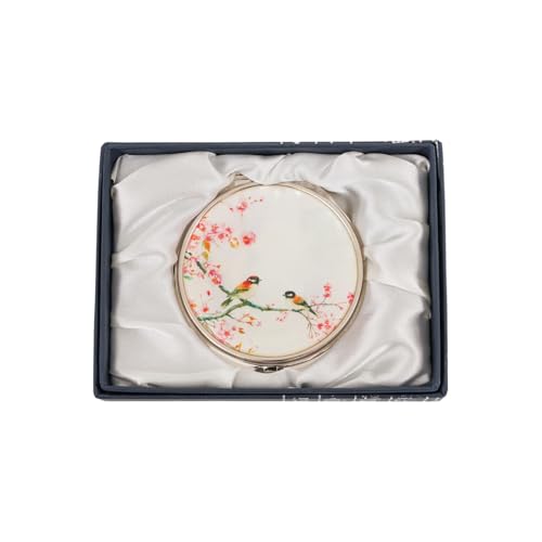 February Mountain Mother of Pearl Compact Mirror ? Dual Magnification Gift for Women, Mom, Sister ? Birthday or Christmas Idea (1, Spring Whispers)