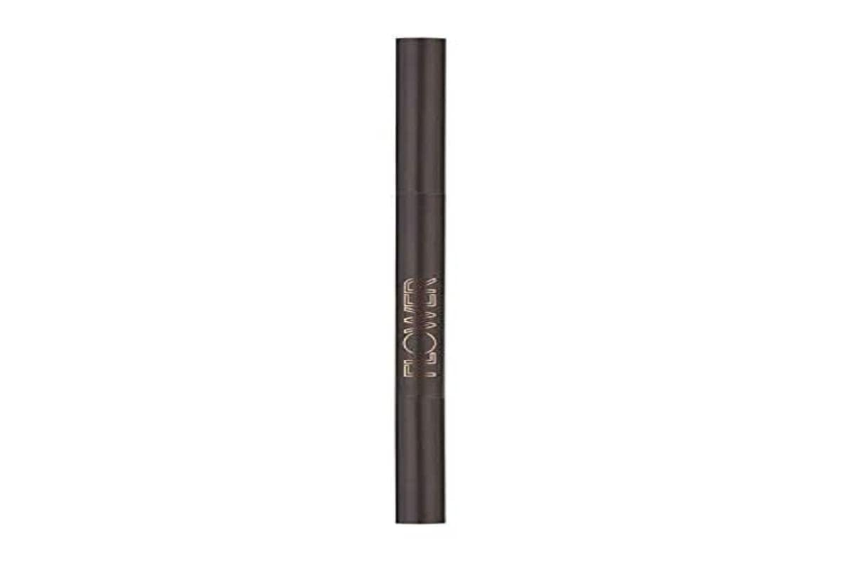 FLOWER BEAUTY Draw in the Line Eyebrow Pencil - Long-Lasting + Smudge-Resistant - Self-Sharpening + Built-In Spoolie - Dark Brunette