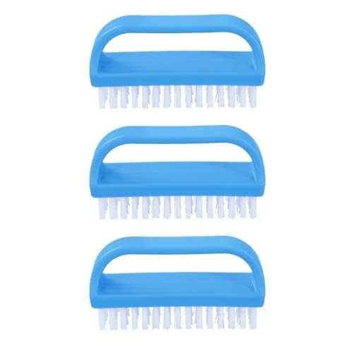 Superio Nail Scrubber Brush Nail Brush for Cleaning Fingernails Hand, and Toes, Small Scrub Brush Hand Scrubber Fingernail Brush Cleaner with Handle- Stiff Bristles, (3 Pack)