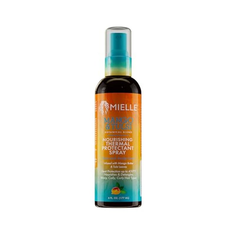 Mielle Organics Nourishing Thermal Heat Protectant Spray - Heat Protection Spray for Hair to Detangle, Nourish & Protect - Shields Hair from Blow Outs & Styling Tools (6 Fl Oz)