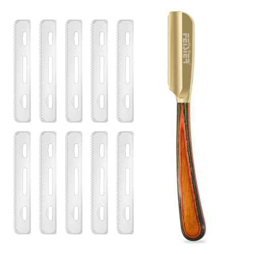 Straight Razors for Men,Stainless Steel Barber Razor with Guard Professional Straight Single Edge Razor Kit, Premium Barber Razor for Men's Shaving,Salon and Home Included 10 Blades