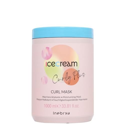 Inebrya Ice Cream Curly Plus Curl Mask ? Deep Moisturizing & Anti-Frizz Mask for Curly and Wavy Hair, 100% Vegan