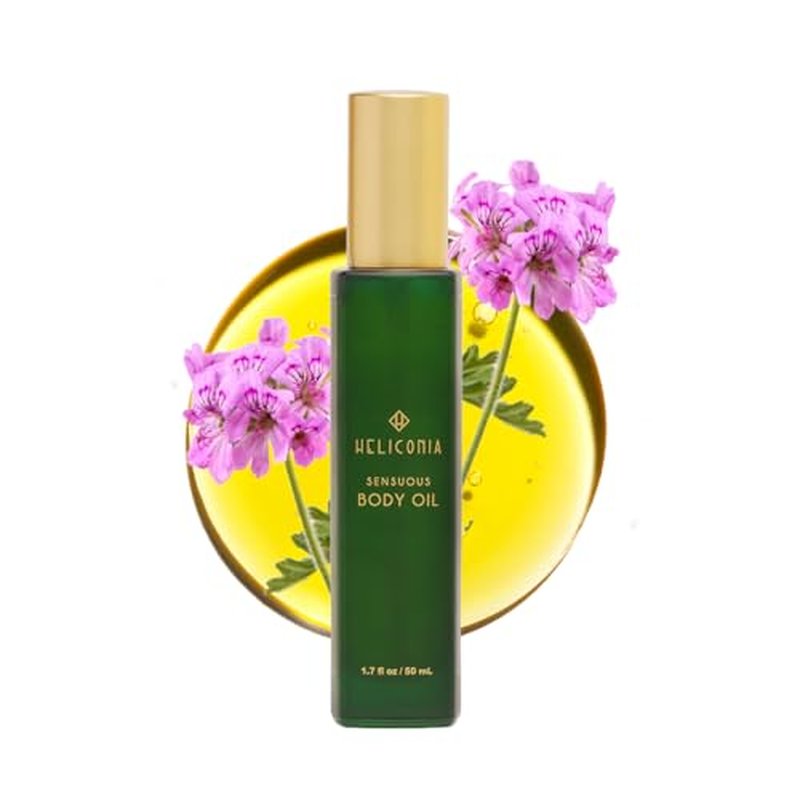 HELICONIA Sensuous Body Oil ? Lightweight Body Oil with Jojoba Oil, Almond Oil & Vitamin E | Fast-Absorbing | Non Greasy | Wild Rose & Verbena Scent | Tropical Skincare | 50 ml