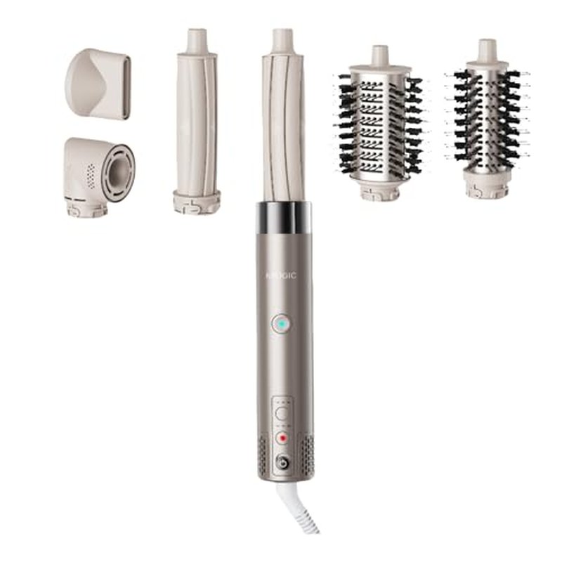6 in 1 Air Wrap Hair Styler Dryer Brush Multi-Styler - High Speed Hair Styling Tools with No Heat Damage - Auto Airwrap Curler as A Gift for Fast Drying Curling Smoothing Volumizing Frizz-Free