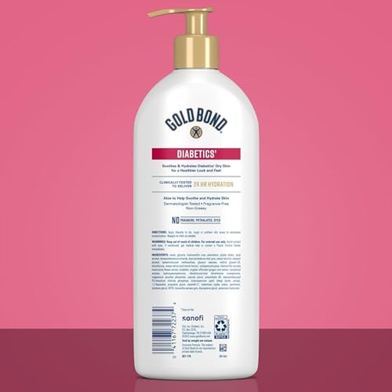 Gold Bond Diabetics' Dry Skin Relief Body Lotion With Vitamin E & Aloe To Soothe & Moisturize Dry, Flaky & Rough Skin, Value Size, 21 oz.