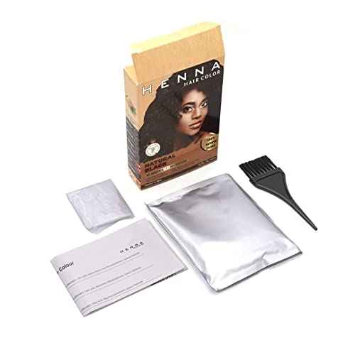 HENNA HAIR COLOR 30 Minute Enriched with Herbs Semi Permanent Powder - Harsh Chemical Free Black Hair Dye for Men and Women (Natural Black)