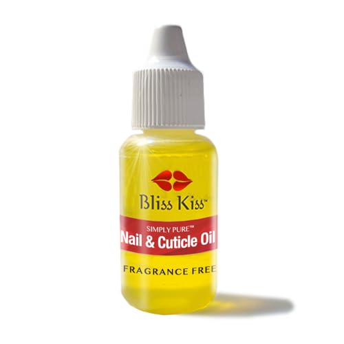 Bliss Kiss | Fragrance Free | Nail Oil Cuticle Dropper w/Vitamin E & Jojoba?Nail Strengthener Nail Growth Oil and Serum for Brittle Peeling Breaking Thin Nails | 0.5oz |
