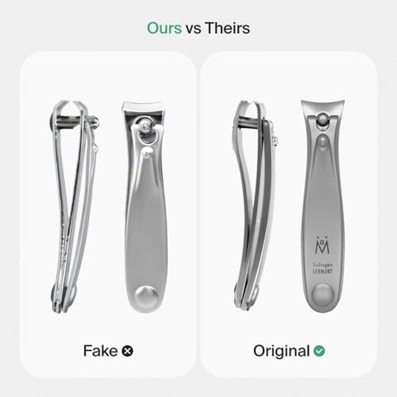 GERMANIKURE Nail Clippers Set in Green Leather Case ? Ethically Made in Solingen Germany, FINOX Stainless Steel Tools ? Professional Quality Manicure & Pedicure Kit