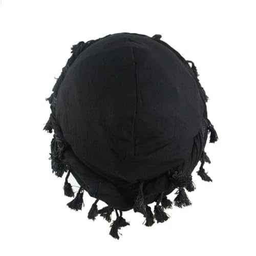 YuMENo Turban for Men Women Vintage Twist Durag Head Wraps Satin Lined Halo Turban with Tassel Waves Braids