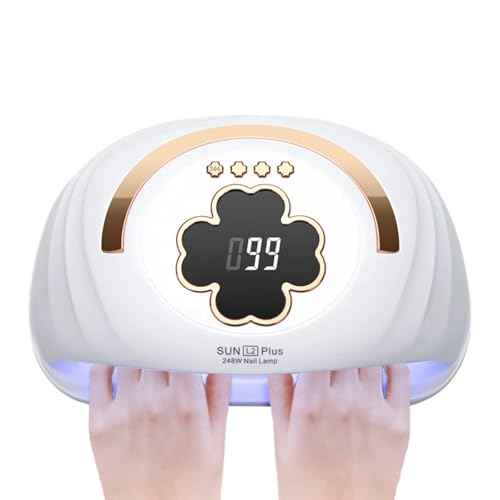 UV LED Nail Lamp for Two Hand, 248W Large Space UV Light for Nails,45 LED Beads and Professional Manicure Nail Lamp with Automatic Sensor (White)