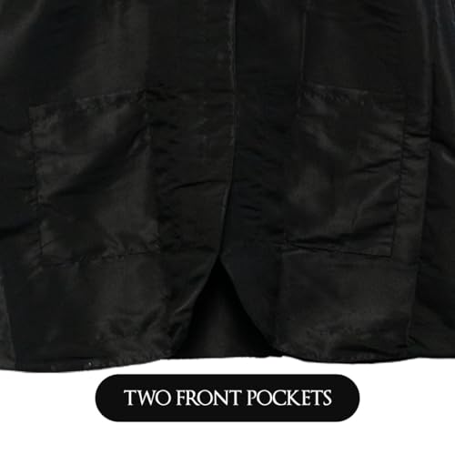 Betty Dain A Size Above Plus Size Salon Stylist Jacket, Cut for Curves, Three-quarter Length Sleeves, Button Down Front, Two Lower Front Pockets, Lightweight, Water Resistant Nylon/Poly, Black, 3X