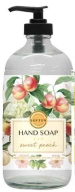 Home and Body Co Hand Soap Chantilly Bloom 16 FL/473ml Infused with Essential Oils, GLASS BOTTLE (Sweet Peach)