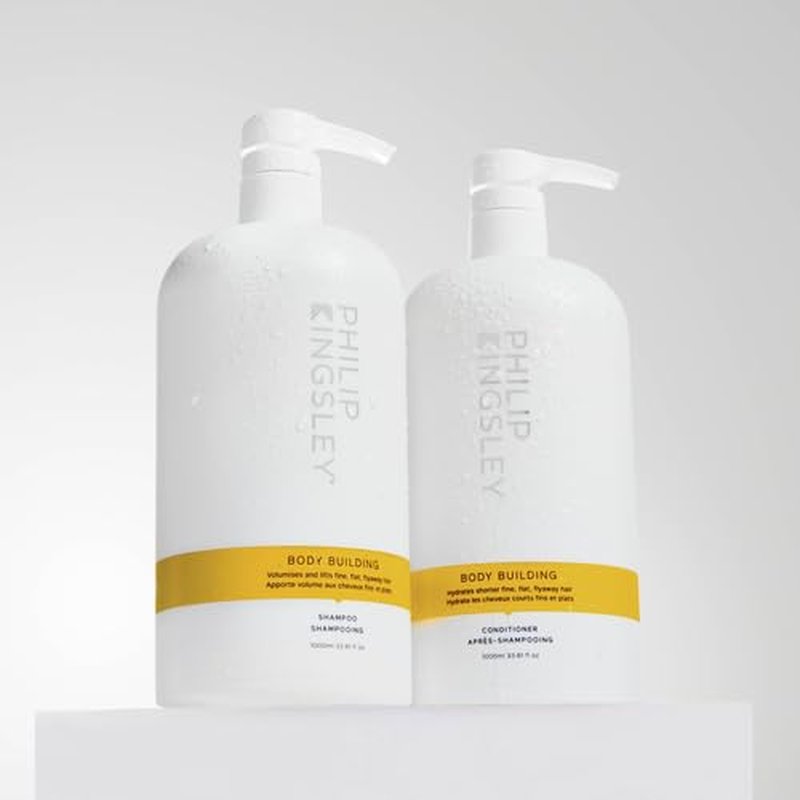 PHILIP KINGSLEY | Body Building Weightless Conditioner | Volumizing Conditioner for Fine, Limp, Flat, Flyaway Short Hair | Hydrates, Thickens, Lifts and Adds Volume and Shine | 33.8oz