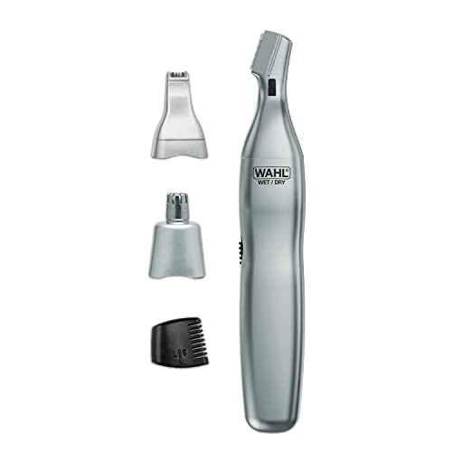 Wahl Men¡¯s Nose Hair Trimmer, for Eyebrows, Neckline, Nose & Ear Hair, Precision Detail Trimming with Interchangeable Heads, Battery Included - Model 5545-400