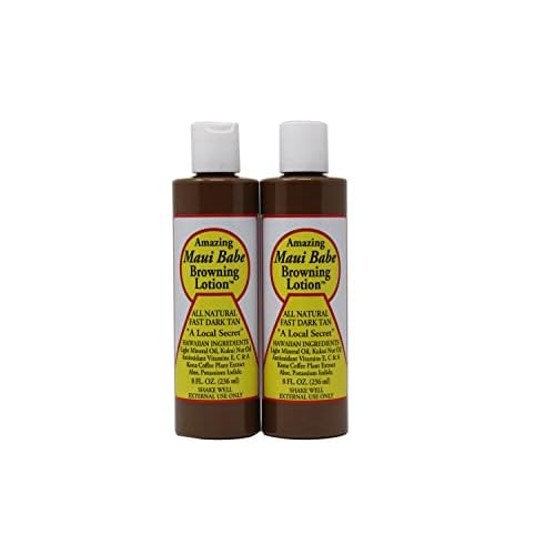 Maui Babe Tanning, Maui Babe Browning Lotion Pack Of 2! Infused With Skin Nourishing Ingredients! All Natural Fast Dark Tan! Promote A Deep, Dark And Long Lasting Tan!